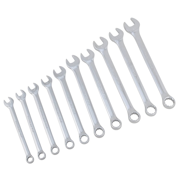 Performance Tool 10 pc. Metric Wrench Set, Chrome Alloy Steel, Polished Finish W30002 - main