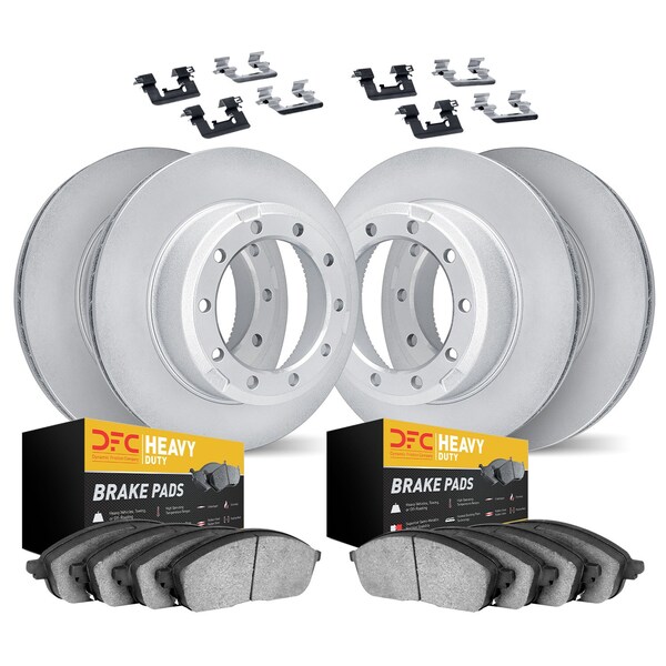 Dynamic Friction Co DFC GEOSPEC Coated Rotor- Heavy Duty Brake Pad includes Hardware 4214-99025 - main