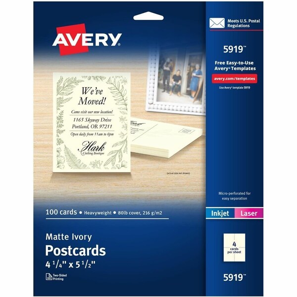 Avery Postcards, Ivory, Two-Sided 5919 - main