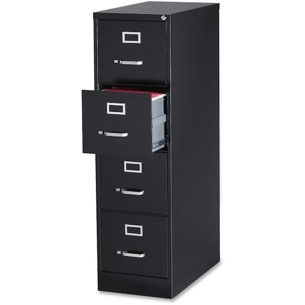 Hirsh 28-1/2" W 4 Drawer Vertical File Cabinet, Black, Letter 18773 - main