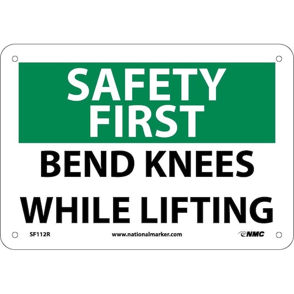Nmc Safety First Bend Knees While Lifting Sign, SF112R SF112R - main
