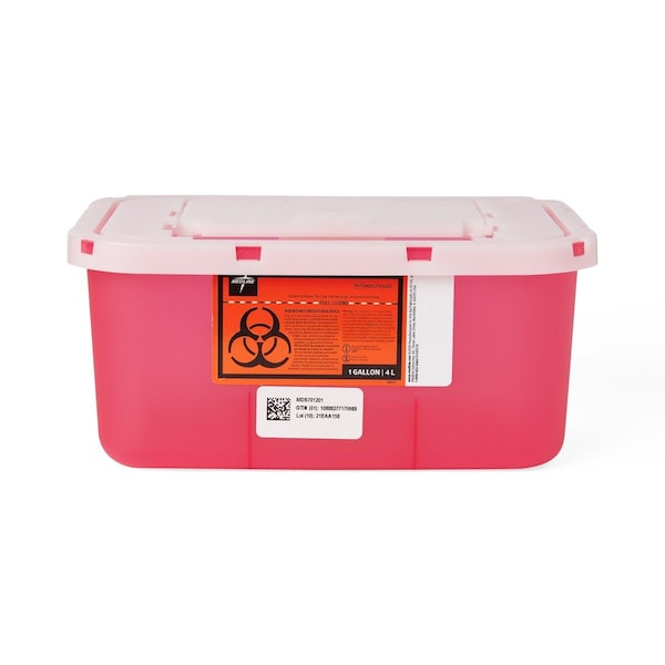 Medline Multipurpose Sharps Container, Red, 1 gal. MDS701201H - main