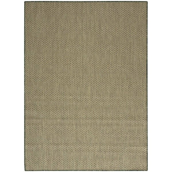 Homeroots 4' X 6' Green And Taupe Geometric Indoor Outdoor Area Rug 569803 - main