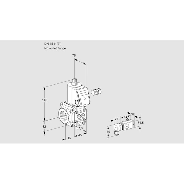 Honeywell Kromschroder Solenoid Gas Safety Valve – VAS115, 500 mbar, IP65, Class A, Auto Shut-Off KS88020159 - main