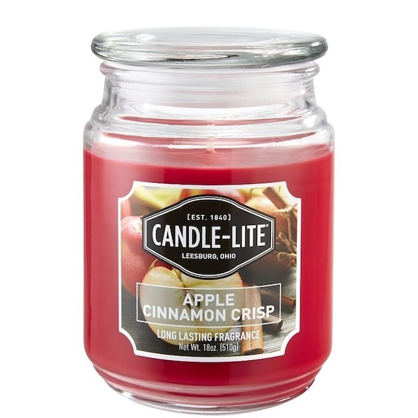 Candle-Lite Jar Candle, Apple Cinnamon Crisp Fragrance, Crimson Candle, 70 to 110 hr Burning 3297021 - main