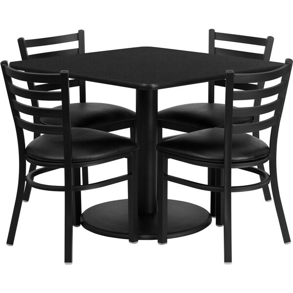 Flash Furniture Square Laminate Table, 36" W, 36" L, 30" H, Laminate Top, Wood Grain RSRB1013-GG - main