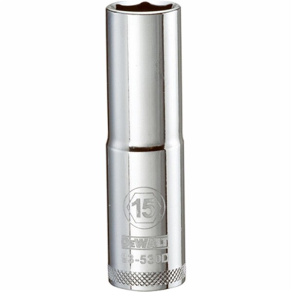 Stanley 0.5 in. Drive, 15 mm 6-Point Polished Chrome Vanadium Steel Socket 227850 - main