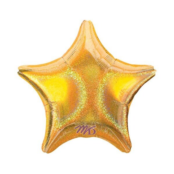 Loonballoon Hollywood Balloons, 19 inch Star - Gold Dazzler 2 pcs LOON-LAB-11227-02-A-U - main