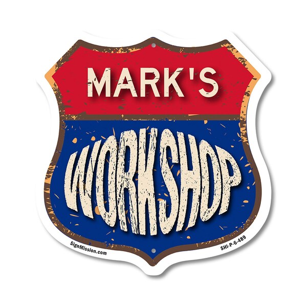 Signmission Mark's Workshop, 6 Inch X 6 Inch, Plastic Sign SHI-P-6-489-MARK - main
