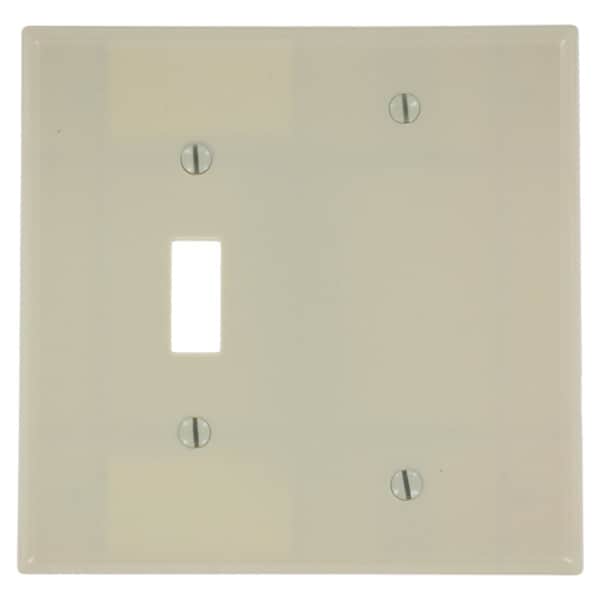 Leviton Combination Wallplate, Midway Size, Gang 2, Ivory 80506-I - main