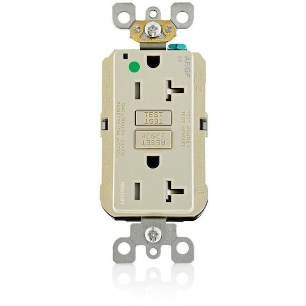 Leviton Receptacle, 20 A, 125V AC, Ivory AGTR2-HGI - main