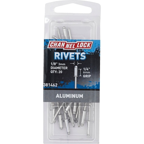 Channellock 1/8''Dia.x1/4'' Grip Aluminum POP Rivet, 20PK 381462 - main