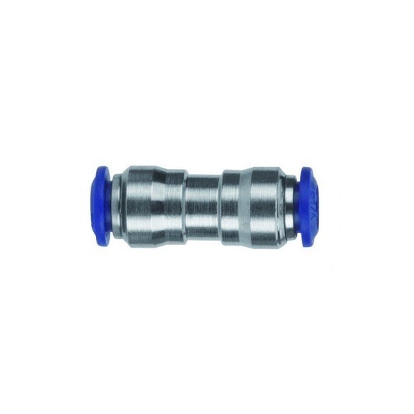 Usa Industrials Push to Connect Tube Fitting, Nickel Plated Brass w/ Plastic Release Ring, Reducing Union, ZUSA-TF-PTC-NPBR-467 - main