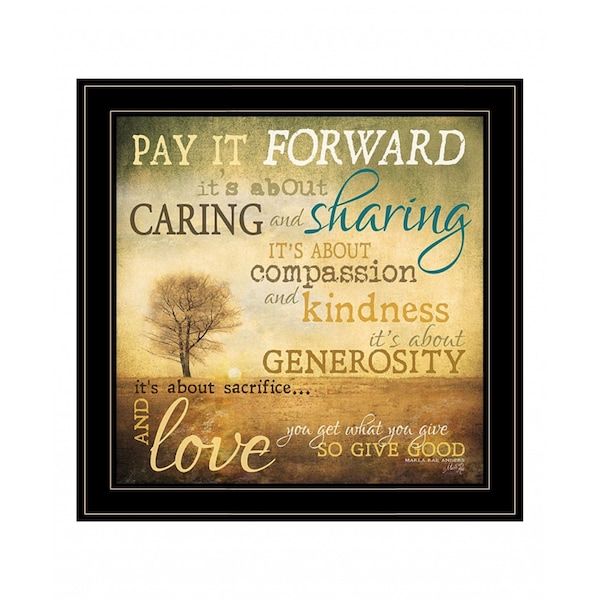 Homeroots Meaning of Pay it Forward 3 Black Framed Print Wall Art 407773 - main