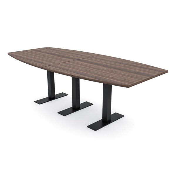 Skutchi Designs 8ft Boat Conference Table With Power | Harmony Series | 8 Person Meeting Room Table HAR-BOT-48X96-T.BK-H3041-NA - main