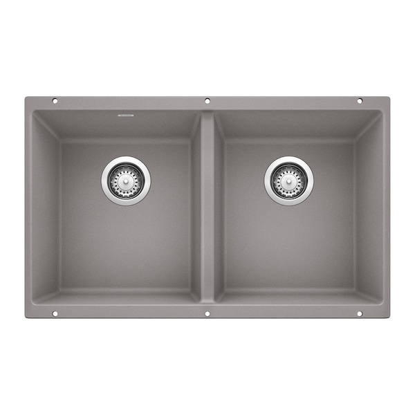 Blanco Precis Equal Double Bowl, Metallic Gray 516319 - main