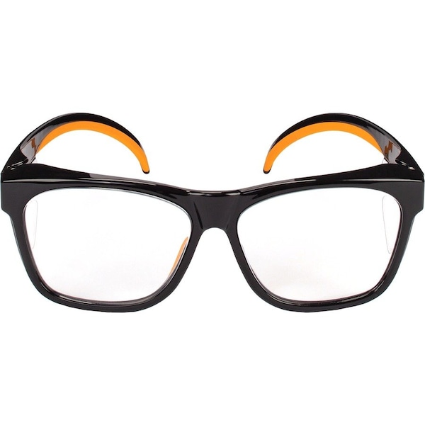 Kleenguard Maverick(TM), Safety Glasses, Anti-Fog & Anti-Scratch, Clear Lens, Black/Orange Frame, Full-Frame 49312 - main