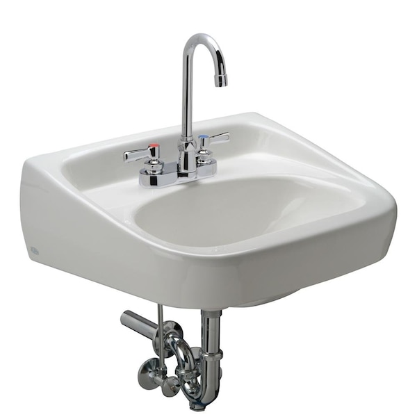 Zurn Manl Lav Systm - 20X18 Wall Hung, 0.5 GPM Gneck Fct, Grd Drn, Ptrp w/Clnout, Ang Z.L4.M - main