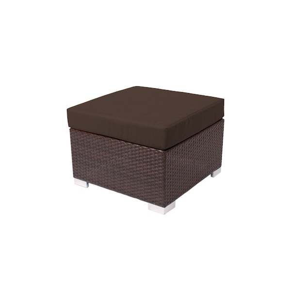 Bfm Seating Aruba Wicker Outdoor Ottoman with Sunbrella Cushion PH5106JV-57014 - main