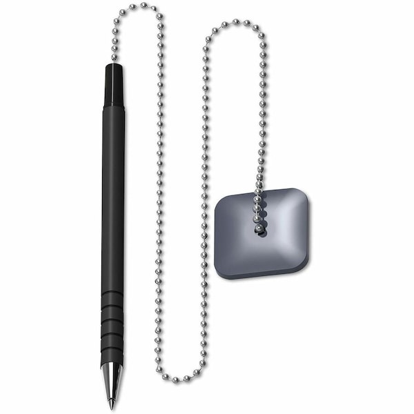 Universal Products Universal Stick Ballpoint Counter Pen, Medium 1mm, Black Ink, Black Barrel UNV15625 - main