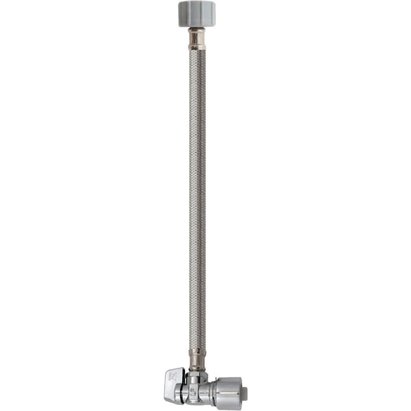 Keeney Mfg 5/8'' x 20'' Stainless Steel Quick Lock Toilet Supply Tube with Angled Quarter Turn Valve CPOLFC20K - main