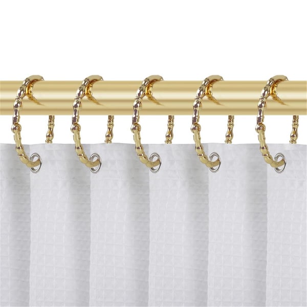 Utopia Alley 2.75 x 2.07 in. Oval Shape Rustproof Zinc Shower Curtain Hook Rings for Bathroom, Gold - Set of 12 HK24GD - main