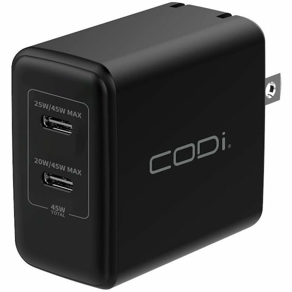 Codi 45W Wall Charger w/ 2x USB-C Charging Ports WC045-2C - main