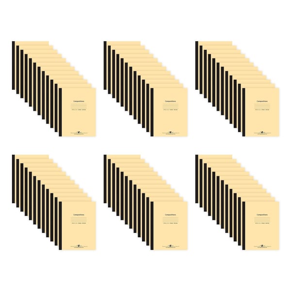 Winnable Case of Blue Composition Notebooks, Wide Ruled, 48 sht, 15 lb White Paper, 10.5"x8", Flexible Covers, PK72 77501cs - main