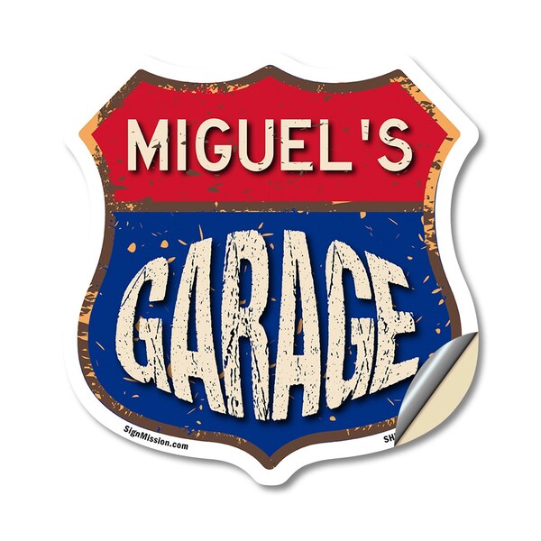 Signmission Miguel's Garage, 12 Inch X 12 Inch, Vinyl Decal SHI-D-12-383-MIGUEL - main