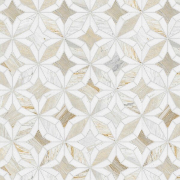 Msi Athena Gold Estrella Sample Polished Marble Mosaic Floor And Wall Tile ZOR-MD-0638-SAM - main