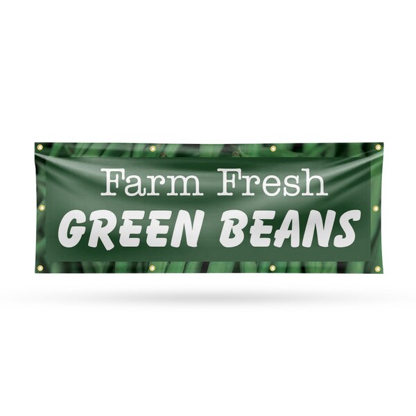 Signmission Farm Fresh Green Beans, 36 Inch x 96 Inch, Vinyl Banner B-96-30595 - main