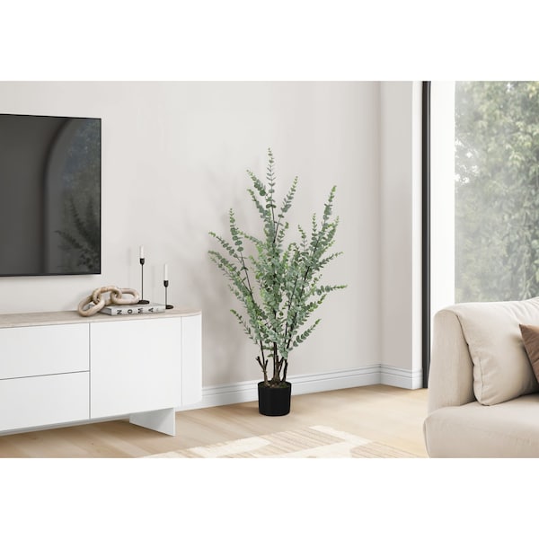 Monarch Specialties Artificial Plant, 44" Tall, Eucalyptus Tree, Indoor, Faux, Fake, Floor, Greenery, Potted, Real Touch I 9561 - main