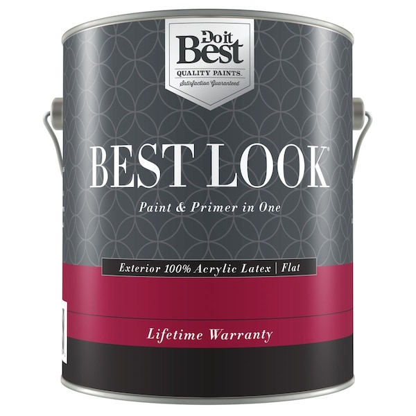 Do It Best 100% Acrylic Latex Premium Paint & Primer In One Flat Exterior House Paint Bright Wht 1 Gal. HW35W0950-16 - main