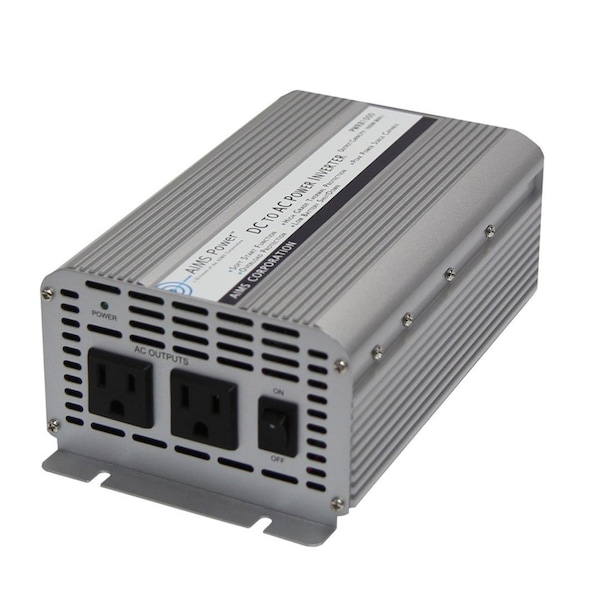 Aims Power Power Inverter, Modified Sine, 2500 W Peak, 1,250 W Continuous, 2 Outlets PWRB1250 - main