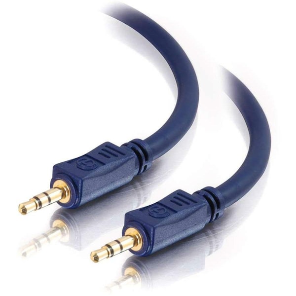 C2G 3ft Velocity 3.5mm M/M Stereo Audio Cable - Mini-phone Male - Mini-phone Male - 3ft - Blue 40601 - main