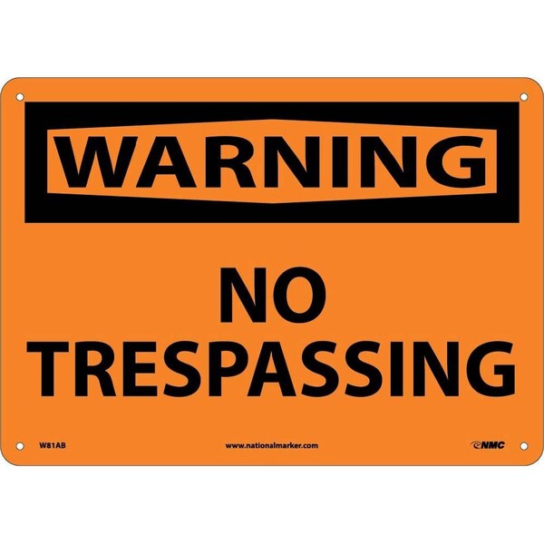 Nmc Warning No Trespassing Sign, W81AB W81AB - main