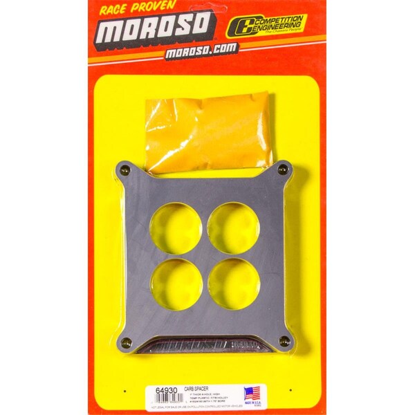 Moroso 64930 1 in. 4-Hole Phenolic Carburetor Spacer MOR64930 - main
