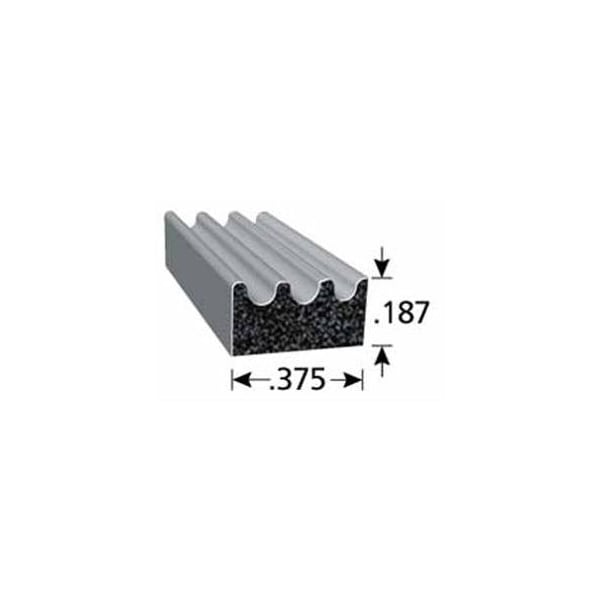 Trim-Lok HARDWARE SEALS WEATHERSTRIP RV Roll 25 Foot Length x 38 Inch Width x 0187 Inch Height Black EPD X113HT-25 - main