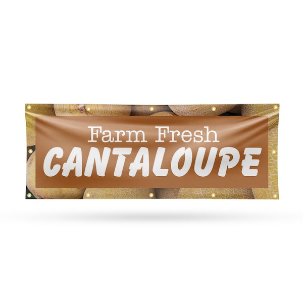 Signmission Farm Fresh Cantaloupe, 48 Inch x 120 Inch, Vinyl Banner B-120-30584 - main