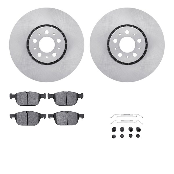 Dynamic Friction Co DFC Rotors with EURO 5000 Ceramic Brake Pads includes Hardware 6612-27207 - main