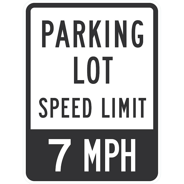 Lyle Parking Lot Speed Limit 7 Mph, 18x24, Non-Reflective, White G-11306-NA_18x24 - main