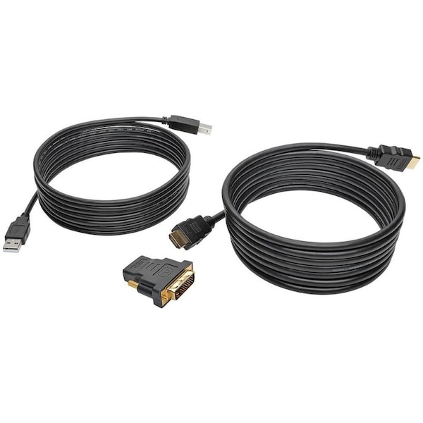 Tripp Lite by Eaton HDMI/DVI/USB KVM Cable Kit, 10 ft. (3.05 m) - USB 2.0, 4K 60Hz - Black P782-010-DH - main