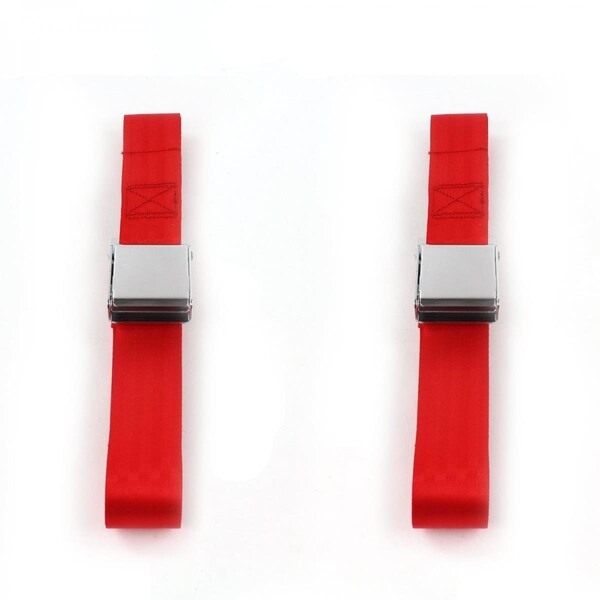 Geared2Golf Desoto 1946-1961 Airplane 2 Point Red Lap Bucket Seat Belt Kit - 2 Belts GE2402852 - main