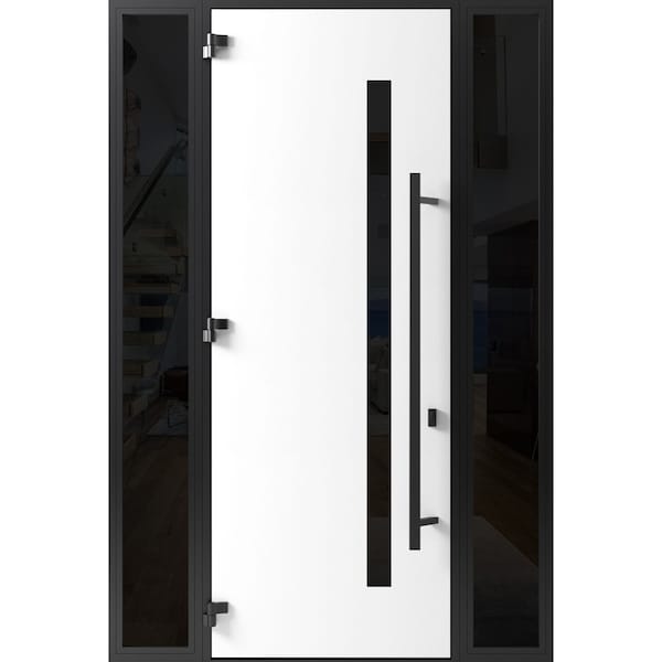 Vdomdoors Front Exterior Prehung Steel Door Ronex0162 Red Oak 96 2 Sidelight Exterior Windows Sidelites Entry RONEX0162EXD-RED-W16+36+16xH96-RH-I - main