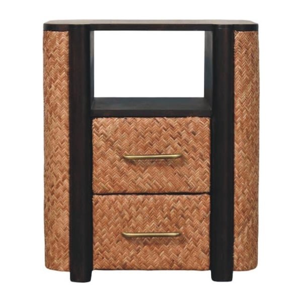 Homeroots 23" Brown Solid Wood Two Drawer Nightstand 701728 - main