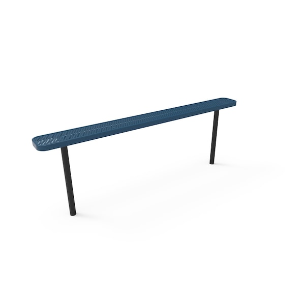 Mytcoat 8ft Outdoor Bench without Back, Inground, Light Blue, Punched Steel, Textured Coating 804345 - main