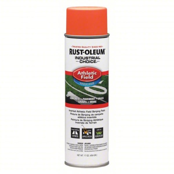 Rust-Oleum Athletic Field Striping Paint, 17 oz., Fluorescent Orange, Water -Based 257406 - main