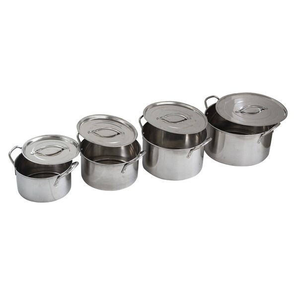 Amerihome 8 Piece Stainless Steel Stock Pot Set SSTP4 - main