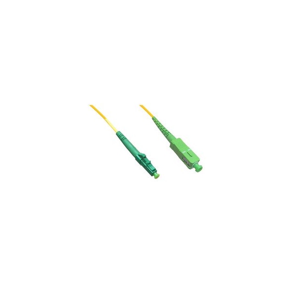 Cable Wholesale LC/APC to SC/APC OS2 Simplex 2.0mm Fiber Optic Patch Cord, OFNR, Singlemode 9/125, Yellow LCSC-00301 - main