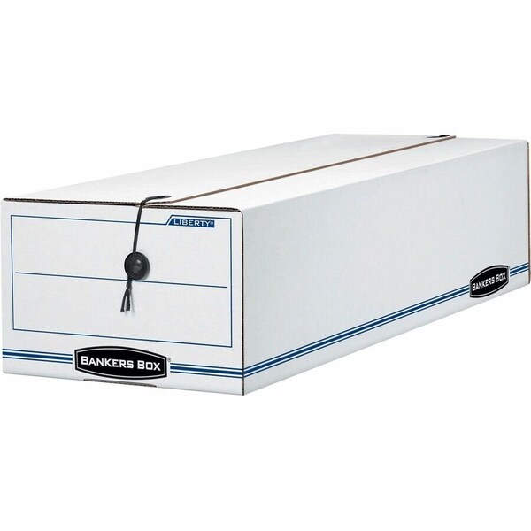 Fellowes Storage Case, 9in W, 24.3in D, 7.5in H, String/Button Tie Closure, White 00018 - main
